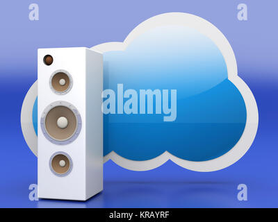 Ein Audio-Wolke-Symbol. 3D Abbildung gerendert. Stockfoto