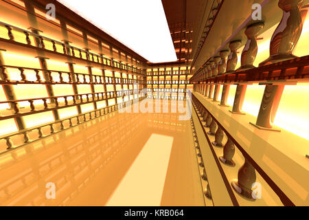 Einen klassischen antiken Atrium Interieur. 3D gerenderte Darstellung. Stockfoto
