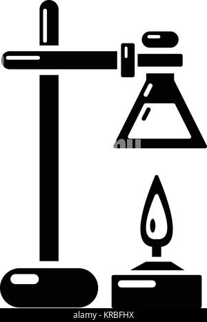 Chemische Symbol Prozess einfache schwarz Stil Stock Vektor