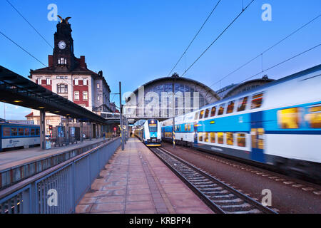 Hlavni nadrazi, wilsonovo Wilsonova ulice, Nove Mesto, Praha, Ceska Republika/Wilson Hauptbahnhof, Prag, Tschechische Republik Stockfoto