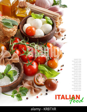 Italienische Küche ingridients Stockfoto