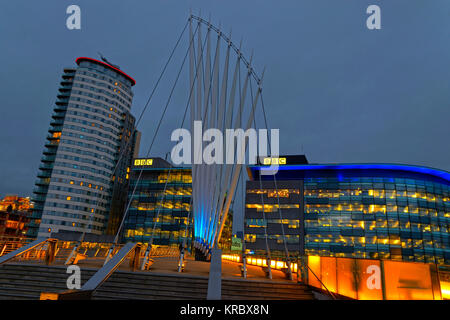 Die BBC-Gebäude am MediaCityUK, Salford, Greater Manchester, UK. Stockfoto