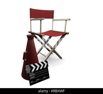 3D Render Film Elemente isoliert auf weißem Hintergrund Stockfoto