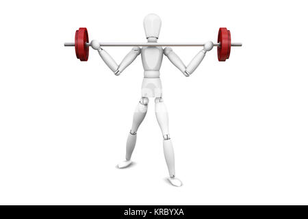 3D Render von jemandem Gewichte heben Stockfoto