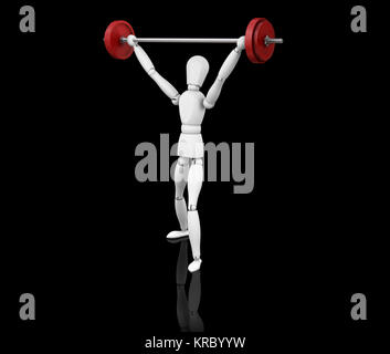 3D Render von jemandem Gewichte heben Stockfoto