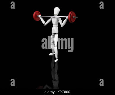 3D Render von jemandem Gewichte heben Stockfoto