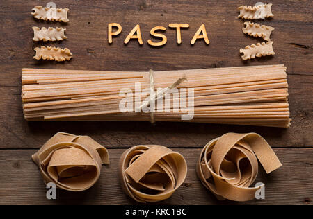 Vollkornbrot italienische Pasta und Nudeln Stockfoto