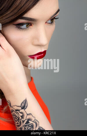 Studio, Make-up, Portrait, Beauty, Fashion Fotografie Stockfoto