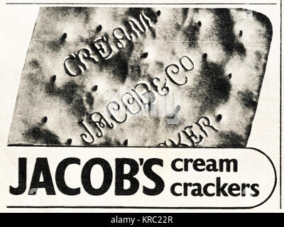 1940er Jahre alten Vintage original advert Werbung Jacob cream Cracker in Magazin ca. 1947 wenn Verbrauchsmaterialien wurden noch in der Nachkriegszeit rationierung eingeschränkt Stockfoto