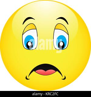 Nachdenklich gelbes Emoticon Stock Vektor