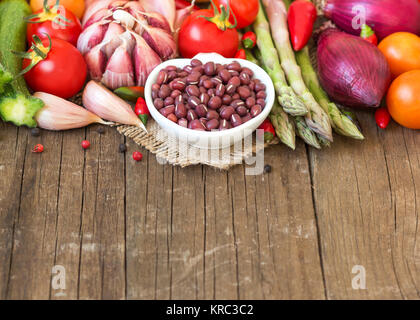 Azuki Bohnen und Gemüse Stockfoto