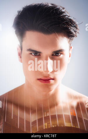 Porträt einer schönen angenehmen Mann Stockfoto