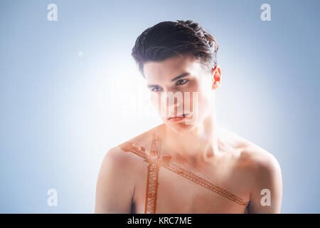 Ernste nachdenkliche Menschen in von ihm suchen Stockfoto