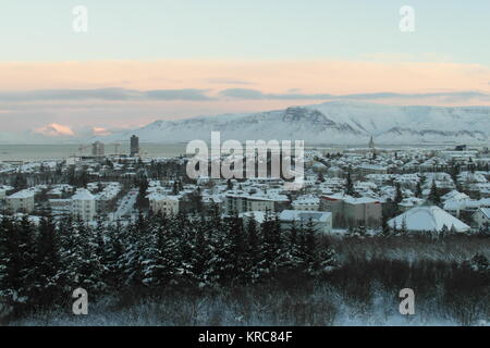 Fantastisches Island und Hauptstadt Reykjavik Stockfoto