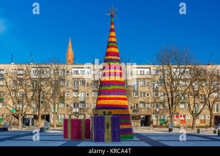 Weihnachtsbaum in Wroclaw, Polen Stockfoto