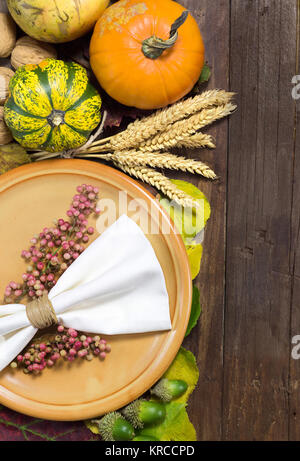 Herbst Tischdekoration Stockfoto