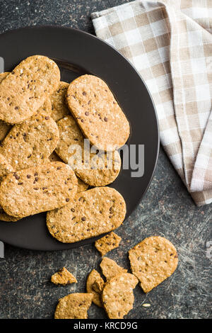 Lecker oatmeal Cookies auf dem Küchentisch. Stockfoto