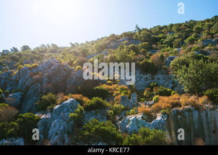 antike Stadt auf der Kekova Stockfoto