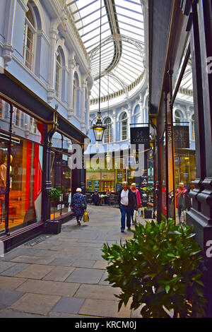 Die liebenswürdige geschwungenen Linien der Morgan Arcade in Cardiff, Wales, macht es zu einem der attraktivsten in der Stadt. Stockfoto