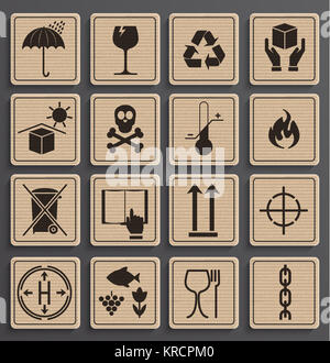 Der Verpackung Symbole. Stockfoto