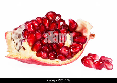 Frucht der rote Granatapfel auf weißem Hintergrund Stockfoto