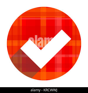 Akzeptieren rot Flachbild Symbol isoliert Stockfoto