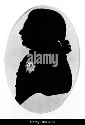 Silhouettenporträt von König George III Stockfoto