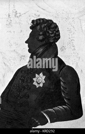 Silhouettenporträt von König George IV Stockfoto