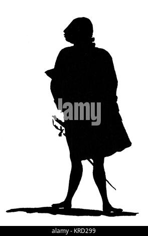 Silhouettenporträt von König George III Stockfoto
