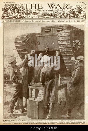 Auf den Tank toasten, Weihnachten 1916 Stockfoto