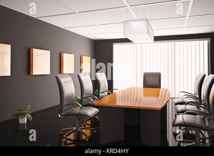 Konferenzraum mit orange Tabelle 3d render Stockfoto