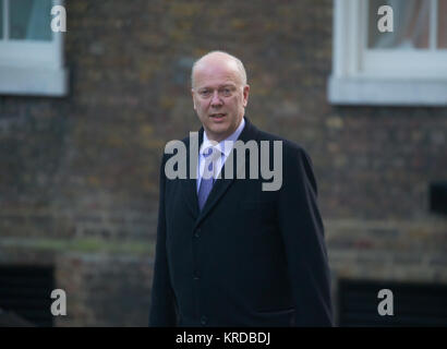 Verkehrsminister, Chris Grayling, MP für Epsom und Ewell, kommt an der Downing Street für eine Kabinettssitzung Stockfoto