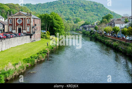 Von der alten Brücke aus Pontypridd die RiverTaff, South Wales Stockfoto