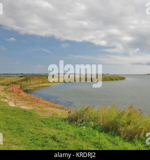 Fehmarn, Blick vom deichweg auf der Burger See Stockfoto