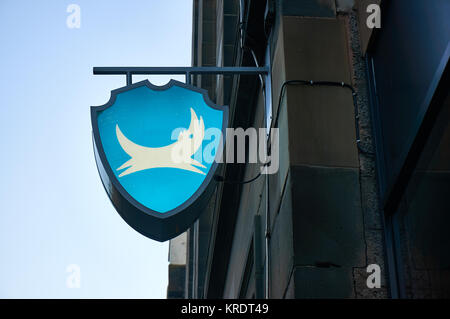 Logo der Brauen, Hund, ein schottischer craft Brewing Company. Stockfoto