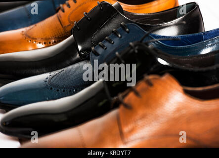 Elegante Herrenschuhe im Detail Stockfoto