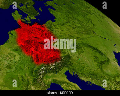 Deutschland aus dem Weltraum Stockfoto
