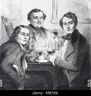 Links, Karl Borromaeus Herlosssohn, Sebastian Georg Karl Reginald Herloss, 1 September 1804 - 10. Dezember 1849, war ein deutscher Schriftsteller, Journalist und Enc Stockfoto