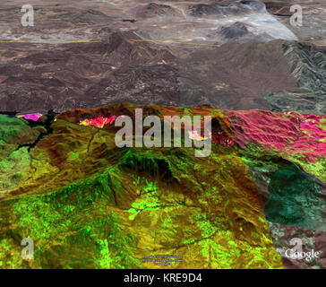 Thermische Infrarot imaging Sensoren auf der NASA-forschung Ikhana unbemannte Flugzeuge dieses Bild in den San Bernardino Berge des südlichen Kalifornien Stockfoto