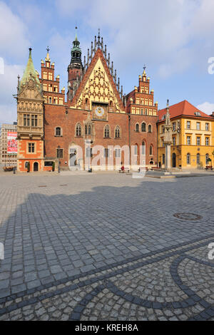 Wroclaw, Breslau, dolnoslaskie, Europa, Markt, historischen, Outdoor, Alte, Polen, Schlesien, Sky, Stadt, Wroclaw, Architektur, Schönheit, Stockfoto