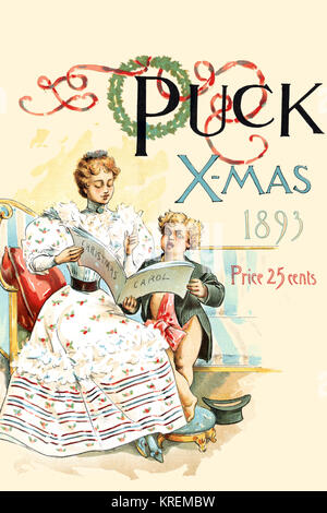 Puck Weihnachten 1893 Stockfoto