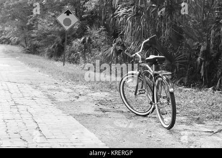 April 2016 - Classic American styled Bike neben einer Autobahn in ländlichen Florida, USA Stockfoto