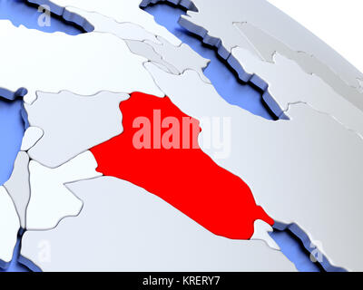 Irak auf Weltkarte Stockfoto
