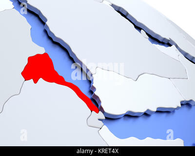 Eritrea auf Weltkarte Stockfoto