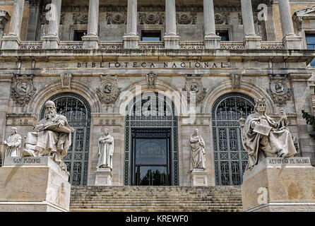 Nationalbibliothek in Madrid. Spanien. Stockfoto