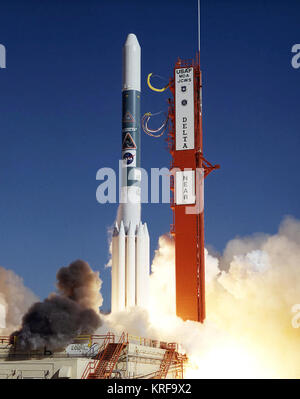 Einführung der in der Nähe auf einer Delta II 7925-8 Stockfoto