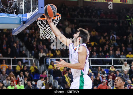 Barcelona, Spanien. 20 Dez, 2017. Daniel Diez während des Spiels zwischen dem FC Barcelona Lassa gegen Unicaja Malaga, für die Runde 13 der Euroleague, Palau Blaugrana am 20. Dezember 2017 in Barcelona, Spanien gespielt. (Credit: GTO/Urbanandsport/Gtres Online) Credit: Gtres Información más Comuniación auf Linie, S.L./Alamy leben Nachrichten Stockfoto