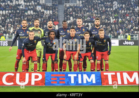 Turin, Italien. 20 Dez, 2017. Team Genua CFC während der TIM CUP Fußballspiel zwischen Juventus Turin und Genua CFC bei Allianz Stadion am 20 Dezember, 2017 in Turin, Italien. Quelle: FABIO UDINE/Alamy leben Nachrichten Stockfoto