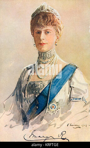 Queen Mary (1865-1953), ehemals Prinzessin Victoria Maria (Mai) von Teck, Gemahlin von König George V und Mutter von König Edward VIII. und König George VI. Datum: 1914 Stockfoto