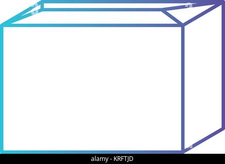 Versiegelten Karton Symbol in den Fehlermodus Blau bis Violett Farbe Kontur Stock Vektor